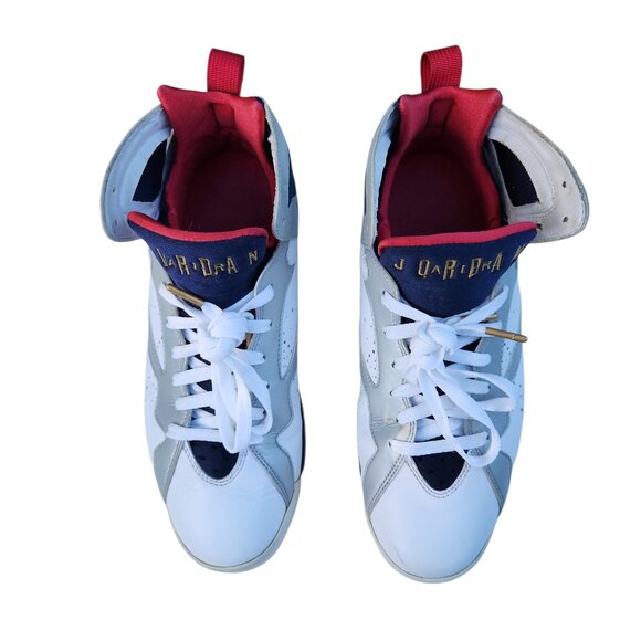 Jordan 7 Retro Olympic 304775-135 White Metallic Red Sneakers Shoes Size 9.5 - Picture 4 of 11